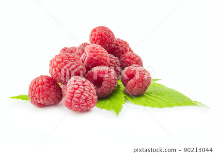 Fresh raspberry on white background 90213044