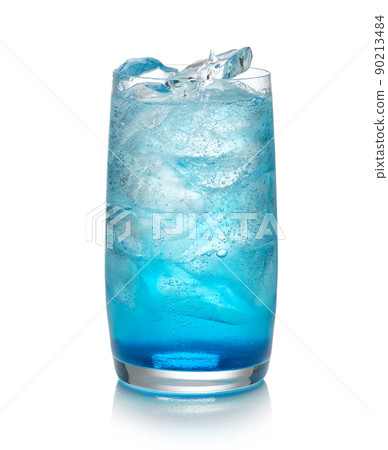 glass of blue cocktail glass of blue cocktail 90213484