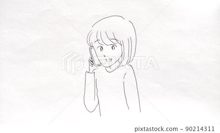 做與智能手機的婦女電話 90214311