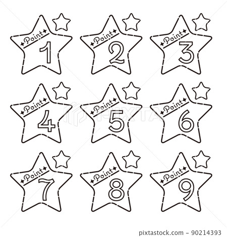星形數字圖標集 1-9 POINT（單色） 90214393