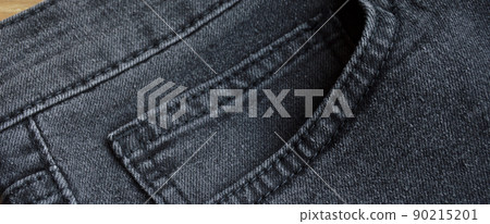 Close up detail of pocket of light black jeans 90215201