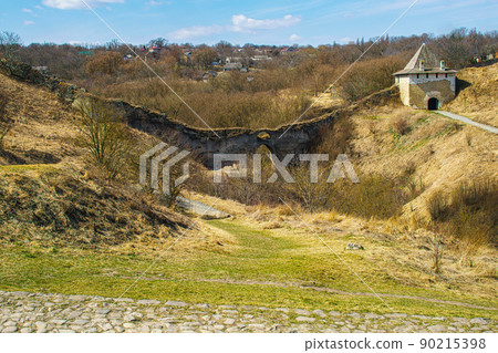 view of an ancient stone fortress 90215398