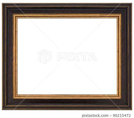 Old Vintage classic Golden Wooden mockup canvas frame 90215472