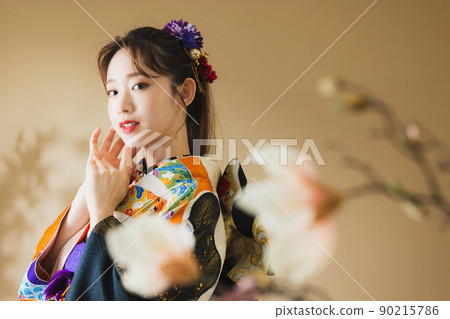Furisode 黑色 Noshi 模式 Furisode 黑色 Noshi 模式 90215786