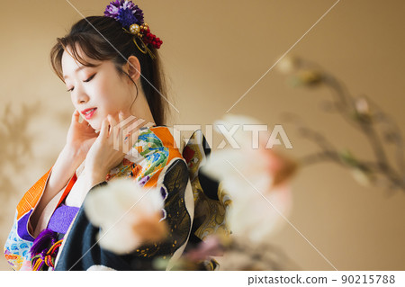 Furisode 黑色 Noshi 模式 Furisode 黑色 Noshi 模式 90215788