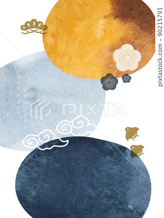 Japanese background with watercolor texture in circle shape vector. Abstract art hand drawn pattern with icon and symbol element. Template design with Cherry blossom flower pattern in vintage style. Japanese background with watercolor texture in circle shape vector. Abstract art hand drawn pattern with icon and symbol element. Template design with Cherry blossom flower pattern in vintage style. 90215791