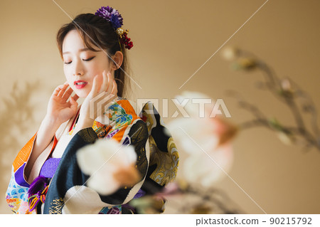 Furisode 黑色 Noshi 模式 Furisode 黑色 Noshi 模式 90215792