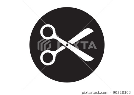 Scissors icon vector design. Cut out tool for paper or tailor work. 90218303