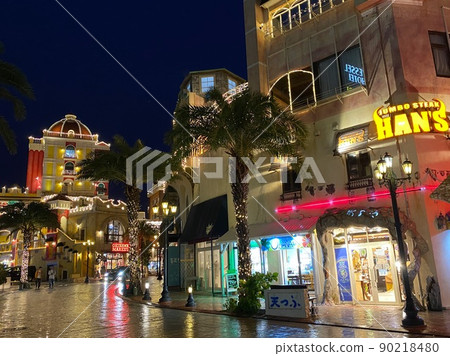 Okinawa American Village Night View / American Village, Okinawa, night 90218480