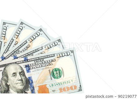 Border of US dollar money cash isolated on white background Border of US dollar money cash isolated on white background 90219077