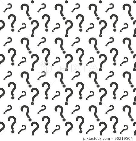 Question mark seamless pattern . Vector seamless pattern with question marks. Monochrome hipster background. Hand drawn random black punctuation marks. 90219504