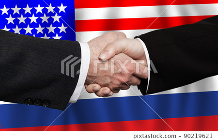 Concept of USA and Russia with handshake 90219621
