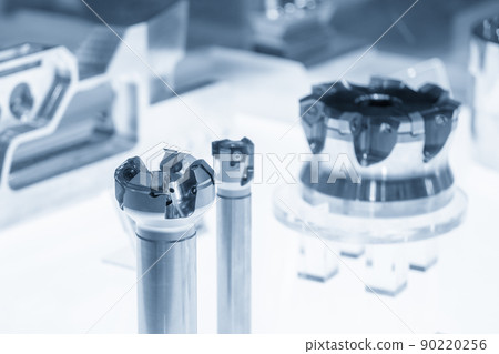 Close up scene the indexable tool for CNC milling machine Close up scene the indexable tool for CNC milling machine 90220256