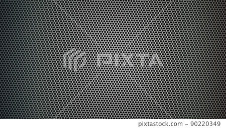Silver and metal background, perforated pattern. Vector 90220349