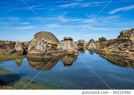 Los Barruecos Natural Monument, Malpartida de Caceres, Extremadura, Spain. 90220486