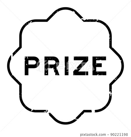 Grunge black prize word rubber seal stamp on white background 90221198