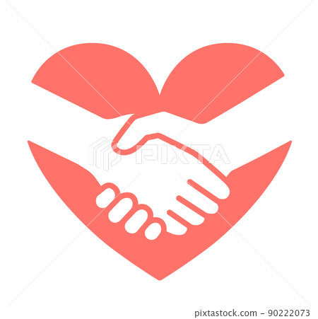 Heart and handshake icon 90222073