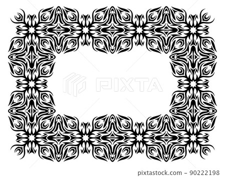 Clip art with isolated black tribal frame Clip art with isolated black tribal frame 90222198