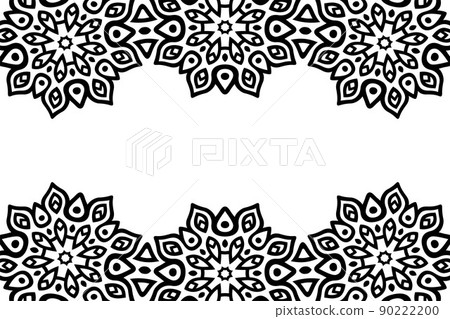 Vector clip art with black oriental border 90222200