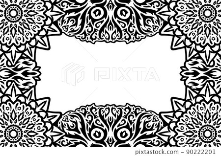 Vintage tribal border with white copy space Vintage tribal border with white copy space 90222201