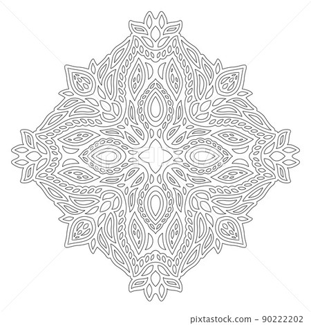 Line art for coloring book with vintage pattern Line art for coloring book with vintage pattern 90222202