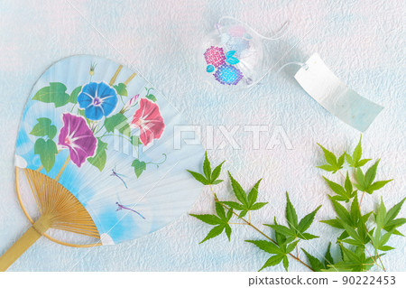 Cool summer image background of fan and wind chime Cool summer image background of fan and wind chime 90222453