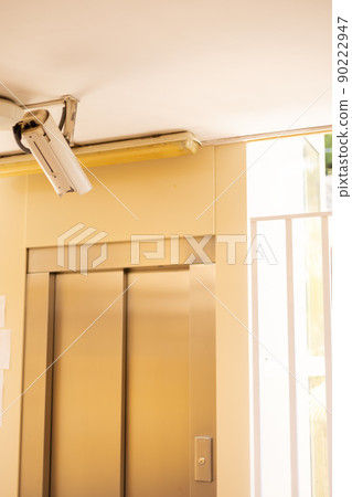 Security and video control camera near elevator door. 90222947