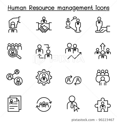 Human resource management icon set in thin line style Human resource management icon set in thin line style 90223467
