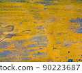 Textured background paint peeled yellow wall 90223687