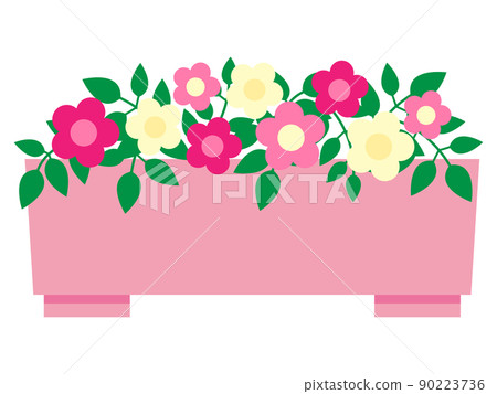花盆中一朵可愛的花的插圖 90223736