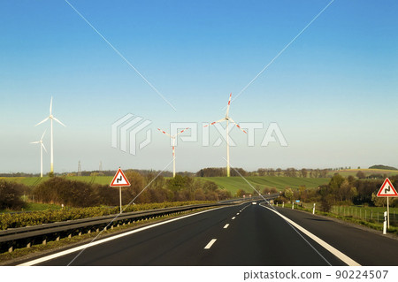 Speed road freeway in Germany with high walls on the sides Speed road freeway in Germany with high walls on the sides 90224507