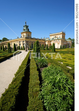 Park and palace at Wilanow in Warsaw capital city of Poland - vertical 90224998