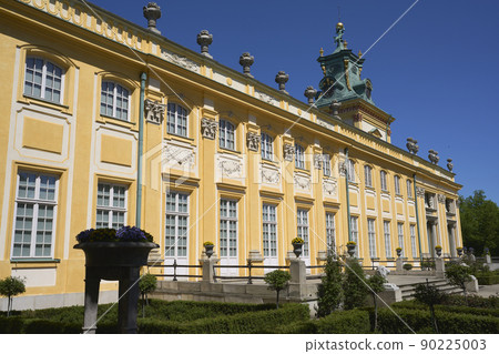 Garden and wing of palace at Wilanow in Warsaw capital city of Poland Garden and wing of palace at Wilanow in Warsaw capital city of Poland 90225003