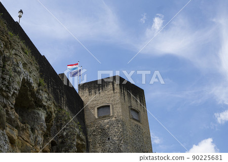 luxembourg and european flags luxembourg and european flags 90225681