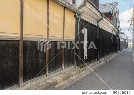 The wall of a traditional Japanese house in Nara 90226015