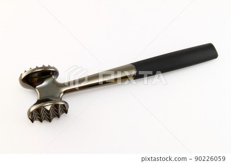 Black kitchen meat hammer isolated on white background 90226059