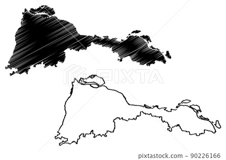 Patna district (Bihar State, division, Republic of India) map vector illustration, scribble sketch Patna map 90226166