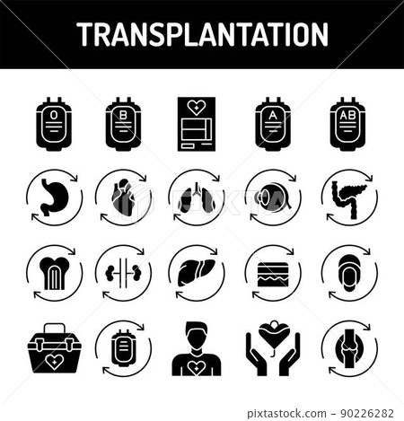 Transplantion line icons set. Isolated vector element. Transplantion line icons set. Isolated vector element. 90226282
