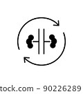 Kidneys transplant line icon. Isolated vector element. 90226289