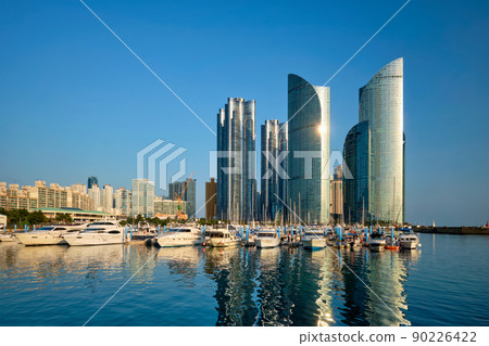 Busan marina with yachts on sunset, South Korea 90226422