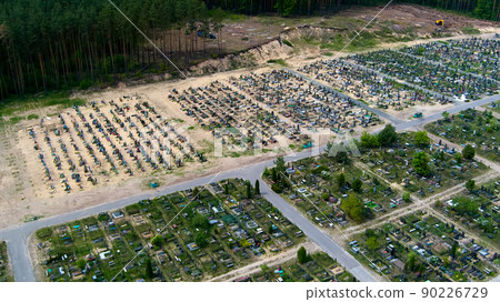 Irpin city cemetery. New graves of civilians killed during the occupation 90226729