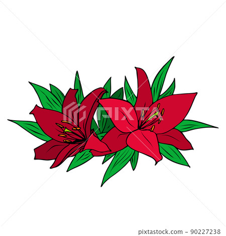 Bouquet Flower Bed Red Flowers Six Stock Vector (Royalty, 58% OFF