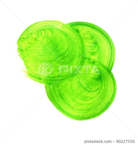 Watercolor green lime circle texture. Watercolour round elements for logo design, banners, posters. 90227550