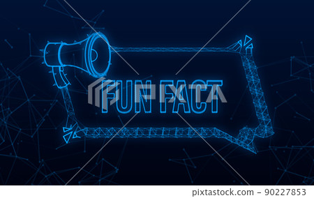 Hand holding megaphone - Fun fact Plexus . Vector stock illustration 90227853