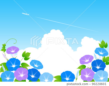 Summer background image where the morning glory blooms 90228601