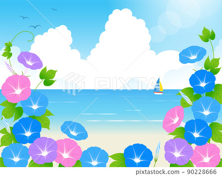 牽牛花和大海的背景圖片 牽牛花和大海的背景圖片 90228666