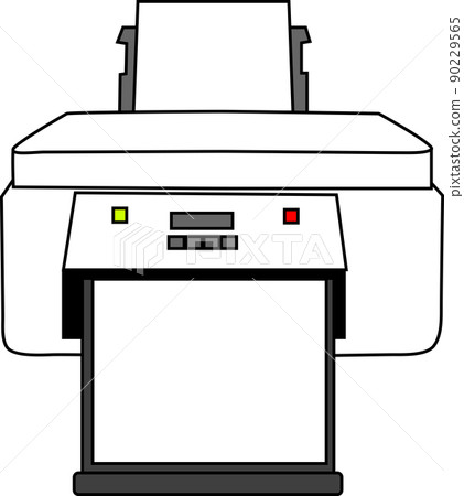 Printer "front white" that outputs paper Printer "front white" that outputs paper 90229565
