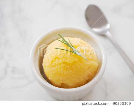 Orange sorbet in a glass Orange sorbet in a glass 90230309
