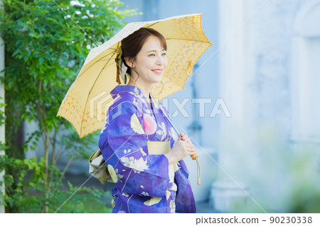 浴衣女人陽傘 浴衣女人陽傘 90230338