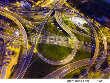 Highway road at night Highway road at night 90230392